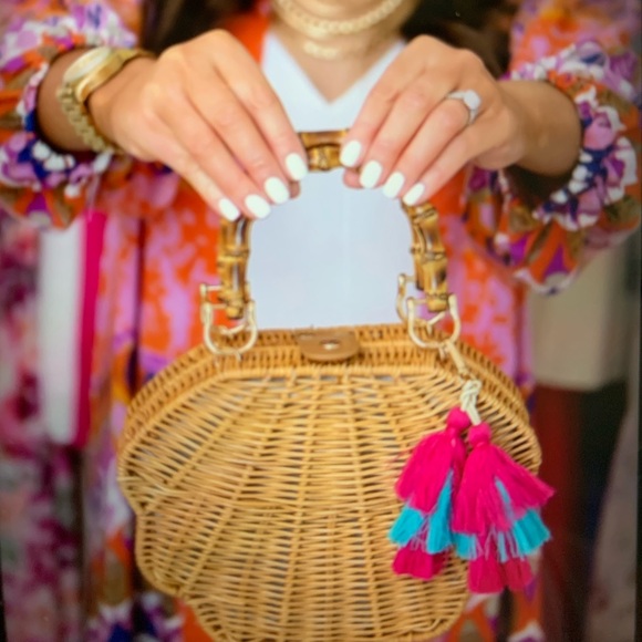 Anna & Ava Handbags - COPY - 💗🩵ANNA & AVA BROOKE WEBB ARIEL WICKER SHELL BAG!💗🩵